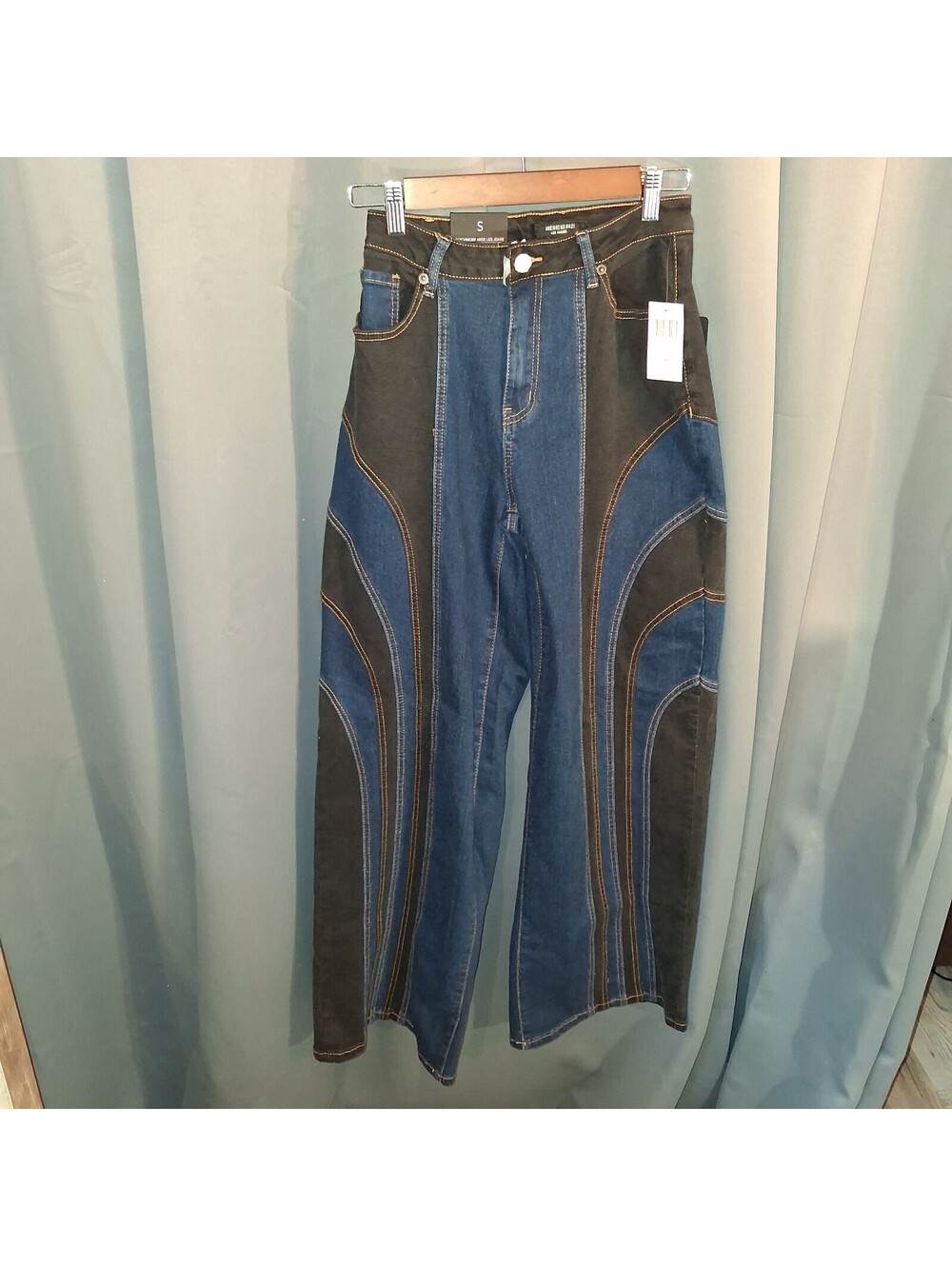 American Bazi Patchwork Wide Leg Jeans Size Small